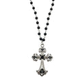 Gothic Cross Pendant Rosary Necklace