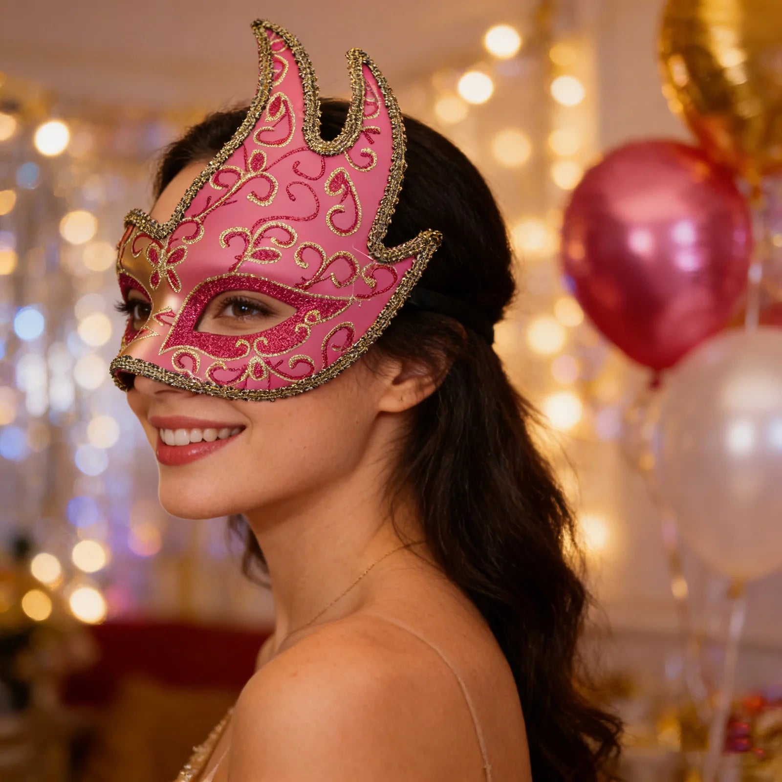 Elegant Venetian Half Mask
