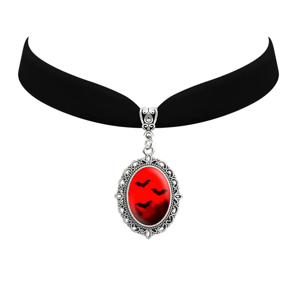 Red Bat Cameo Bat Choker