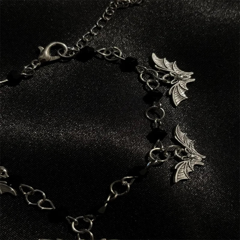 Gothic Bat Charm Bracelet