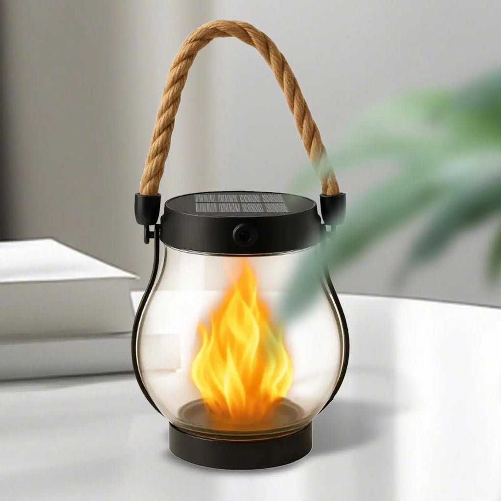 Solar Flame-Effect Hanging Lantern