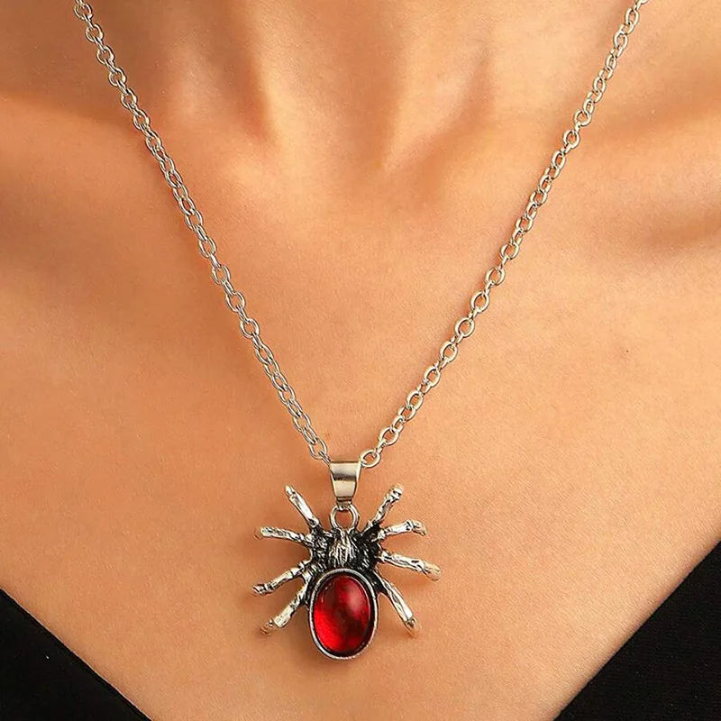 Spider Crystal Beaded Necklace