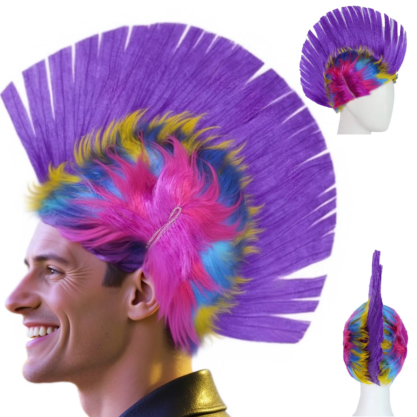 Rainbow Mohawk Wig
