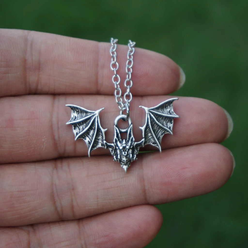 Vintage Bat Witchcraft Necklace