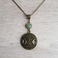 Bronze Moon Pentagram Necklace