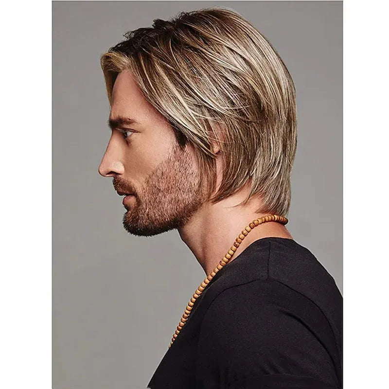 Brown Layered Men's Wig
