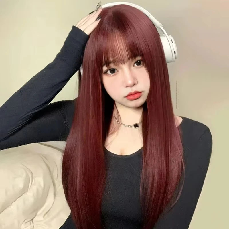 Sleek Black Straight Wig