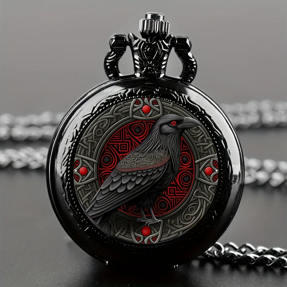 Black Raven Pocket Watch