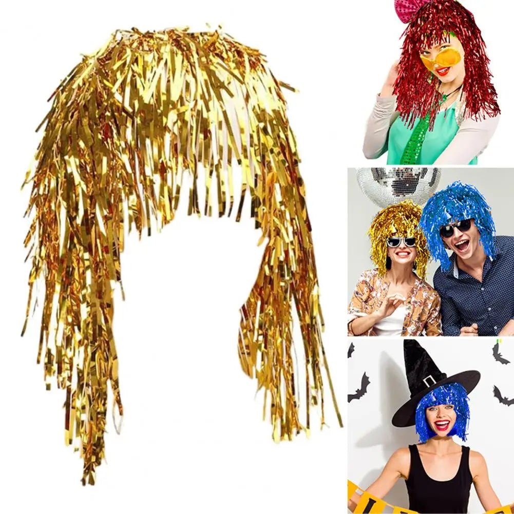 Foil Tinsel Disco Wig