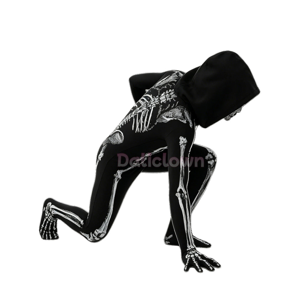 Kids Hooded Skeleton Costume