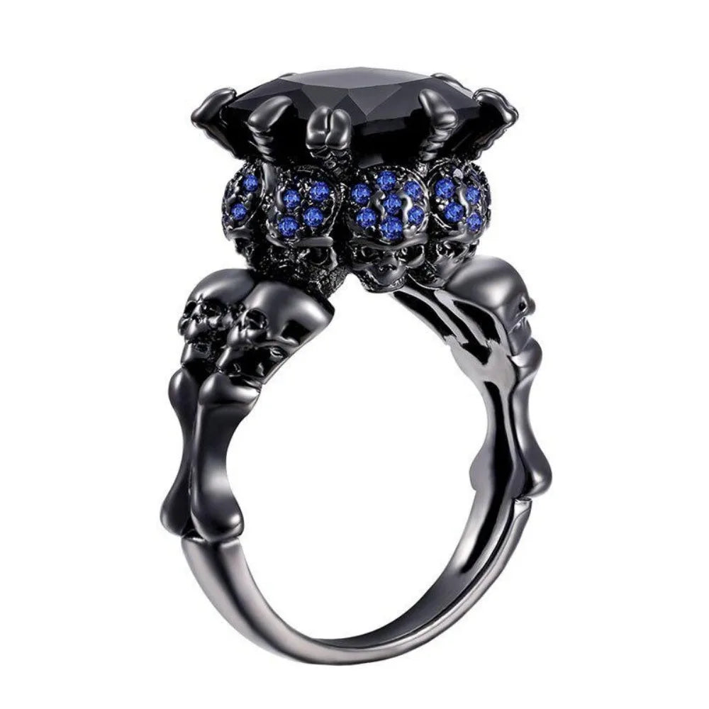 Red Crystal Skull Ring
