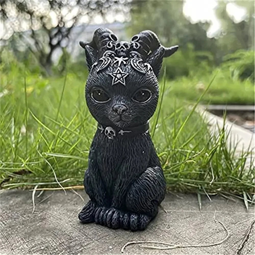 Witch Cat Figurine Desk Ornament