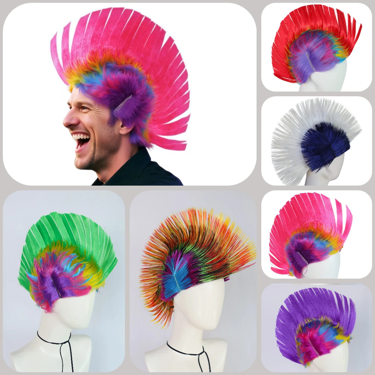 Rainbow Mohawk Wig