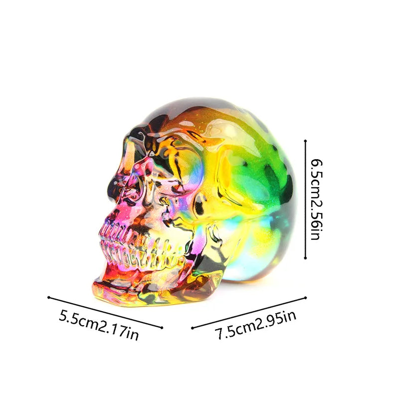 Colorful Crystal Skull Decor