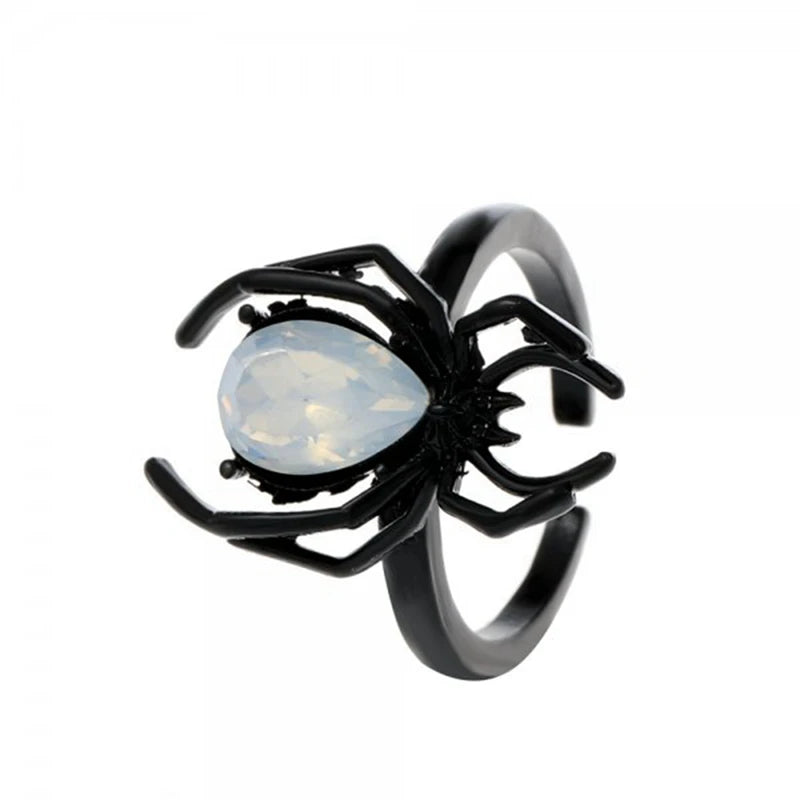 Crystal Ball Spider Ring