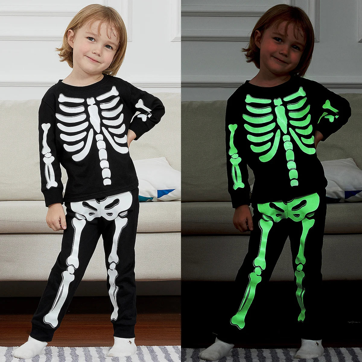 Kids Glow-in-the-Dark Skeleton Costume