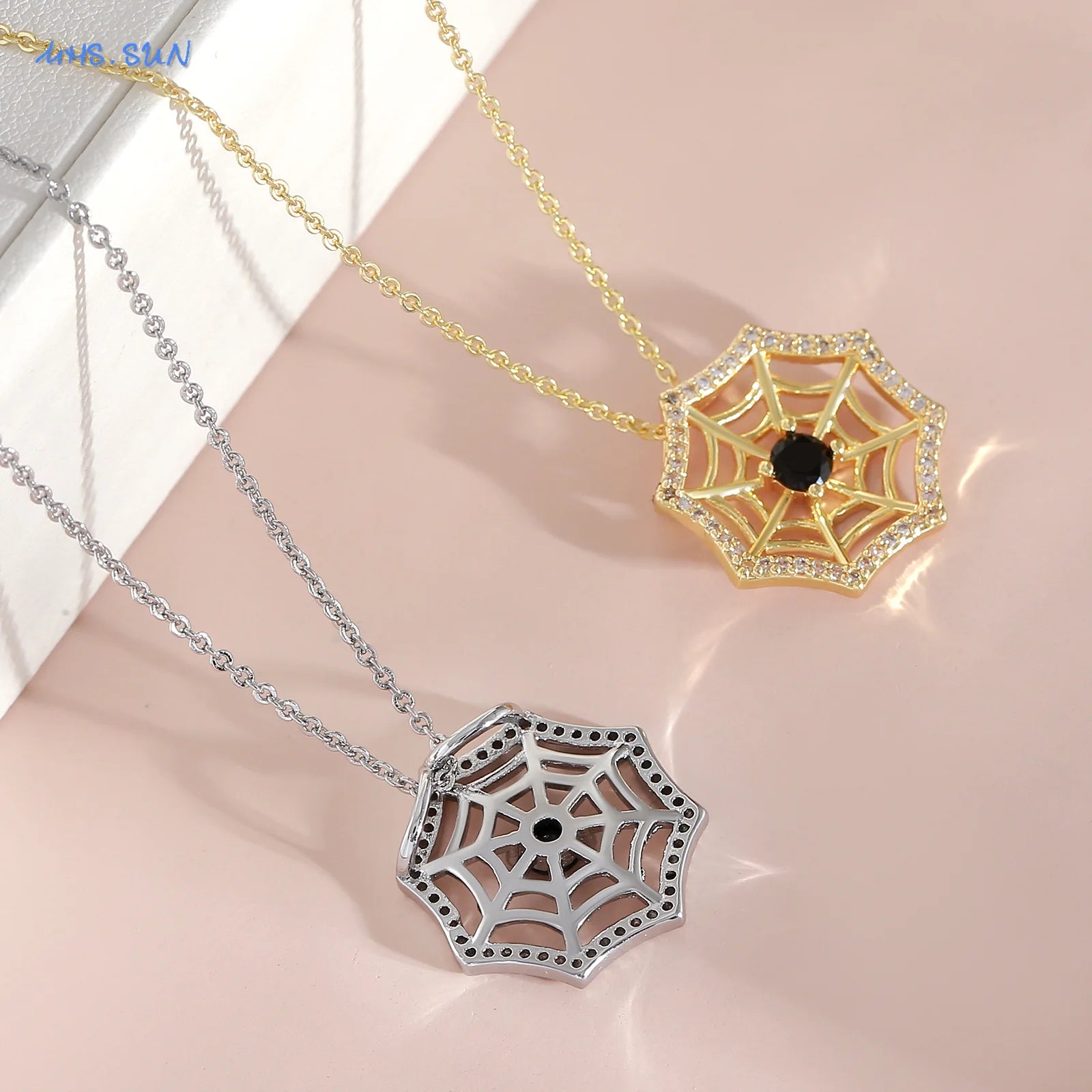 Gold Spider Web Necklace
