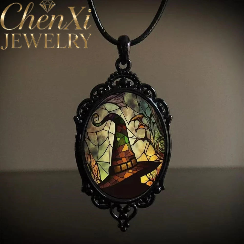 Raven Cross Witch Pendant