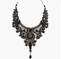 Black Lace Statement Collar Necklace