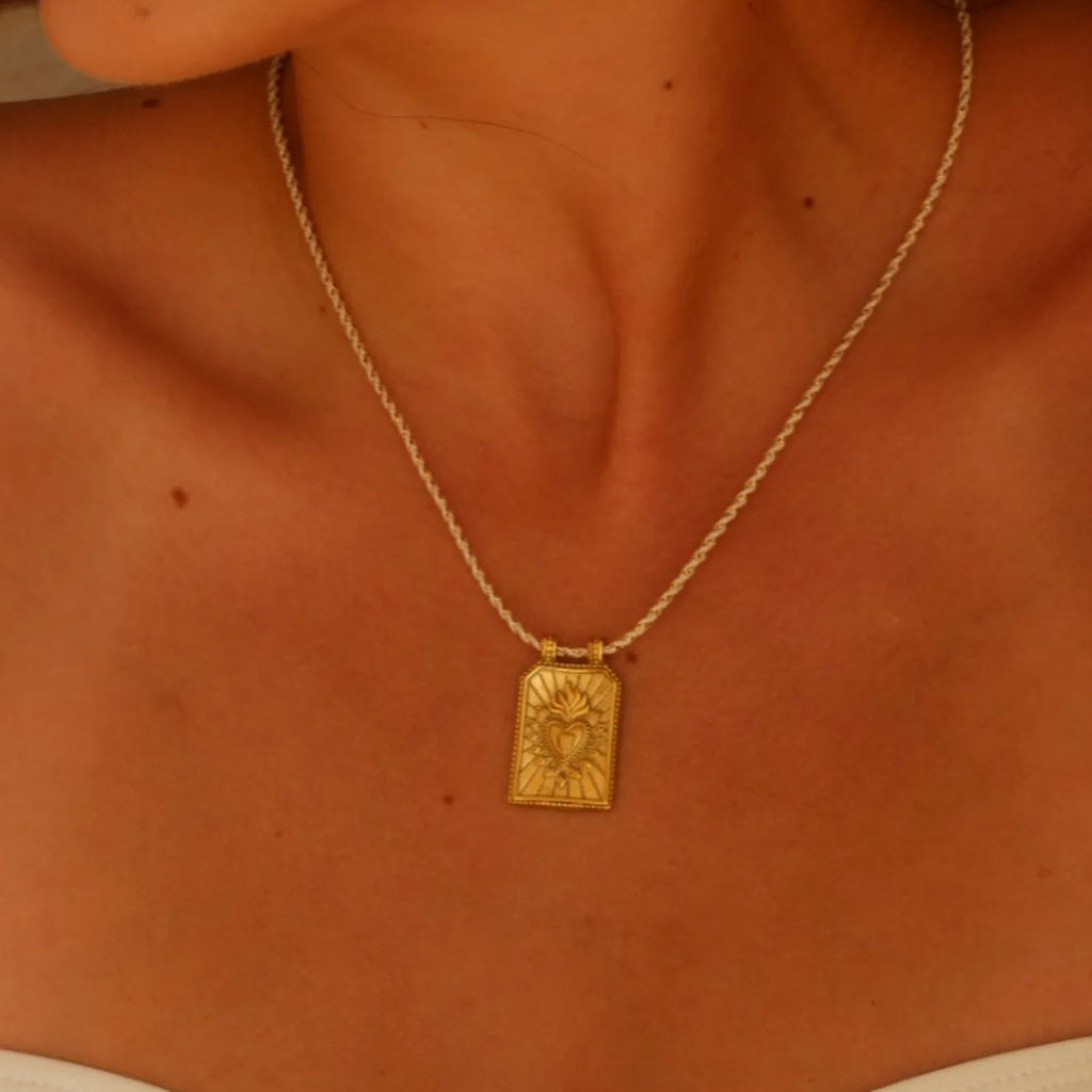 Gold Tarot Card Pendant Necklace
