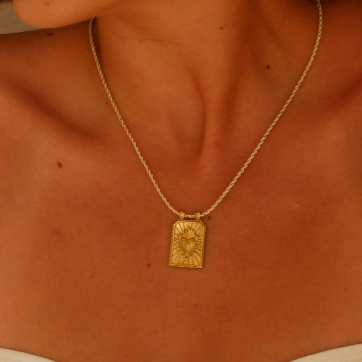 Gold Tarot Card Pendant Necklace