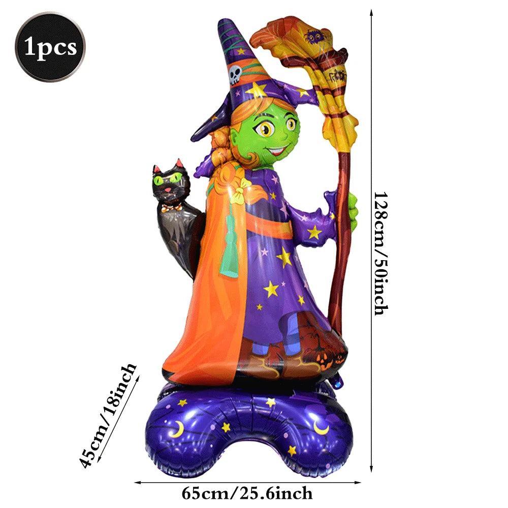 Foil Balloon Set — Pumpkin, Ghost, Bat, Dead Tree
