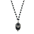 Gothic Bat Cameo Rosary Necklace