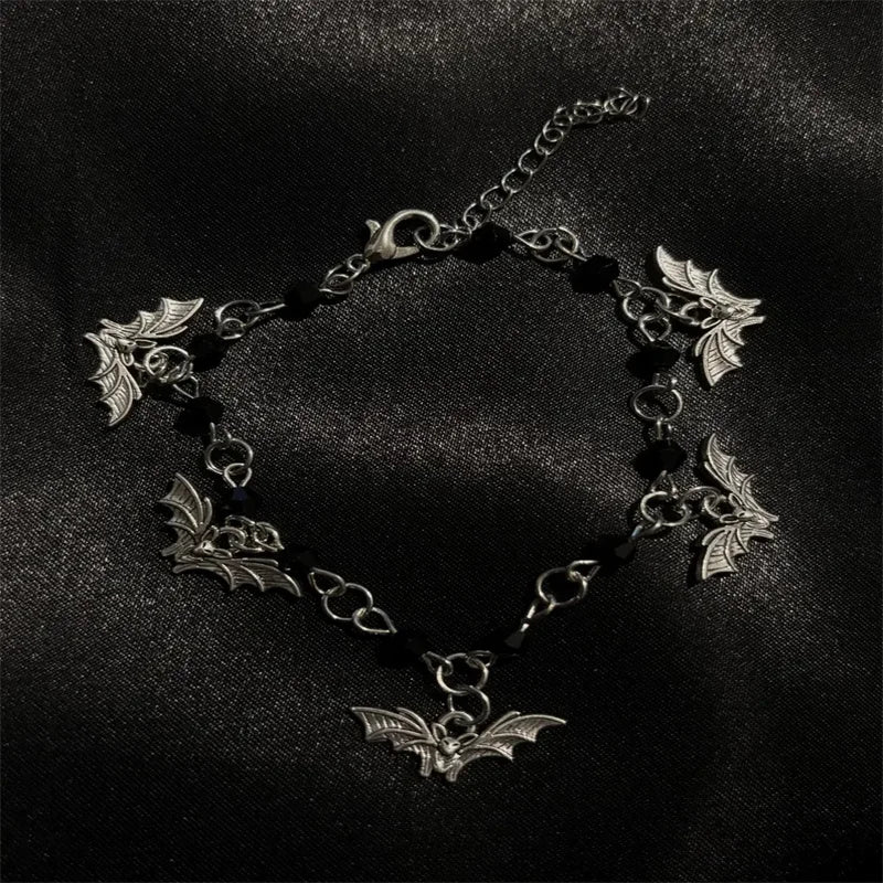 Gothic Bat Charm Bracelet