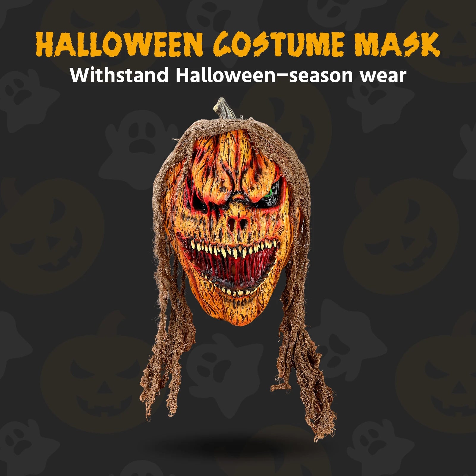 Pumpkin Ghost Latex Mask