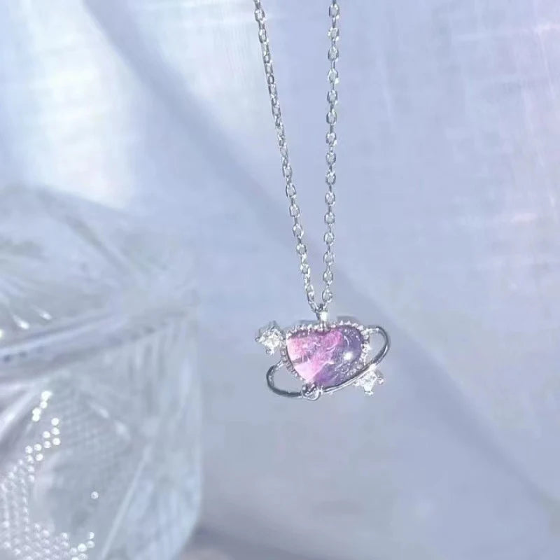 Moon Pentagram Heart Pendant