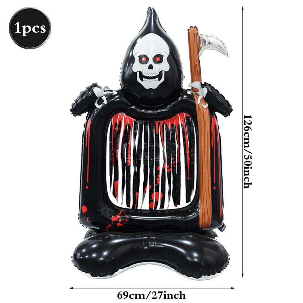 Foil Balloon Set — Pumpkin, Ghost, Bat, Dead Tree