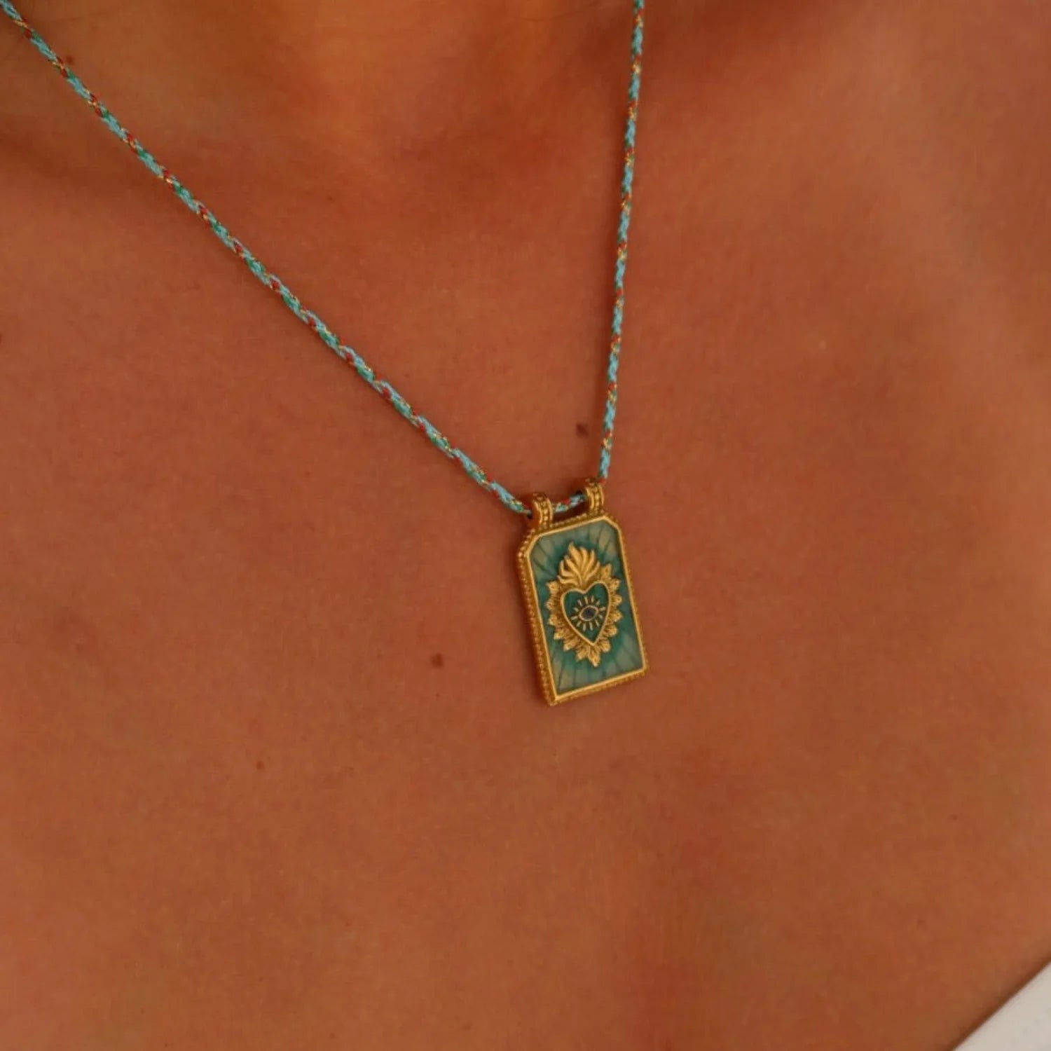 Gold Tarot Card Pendant Necklace