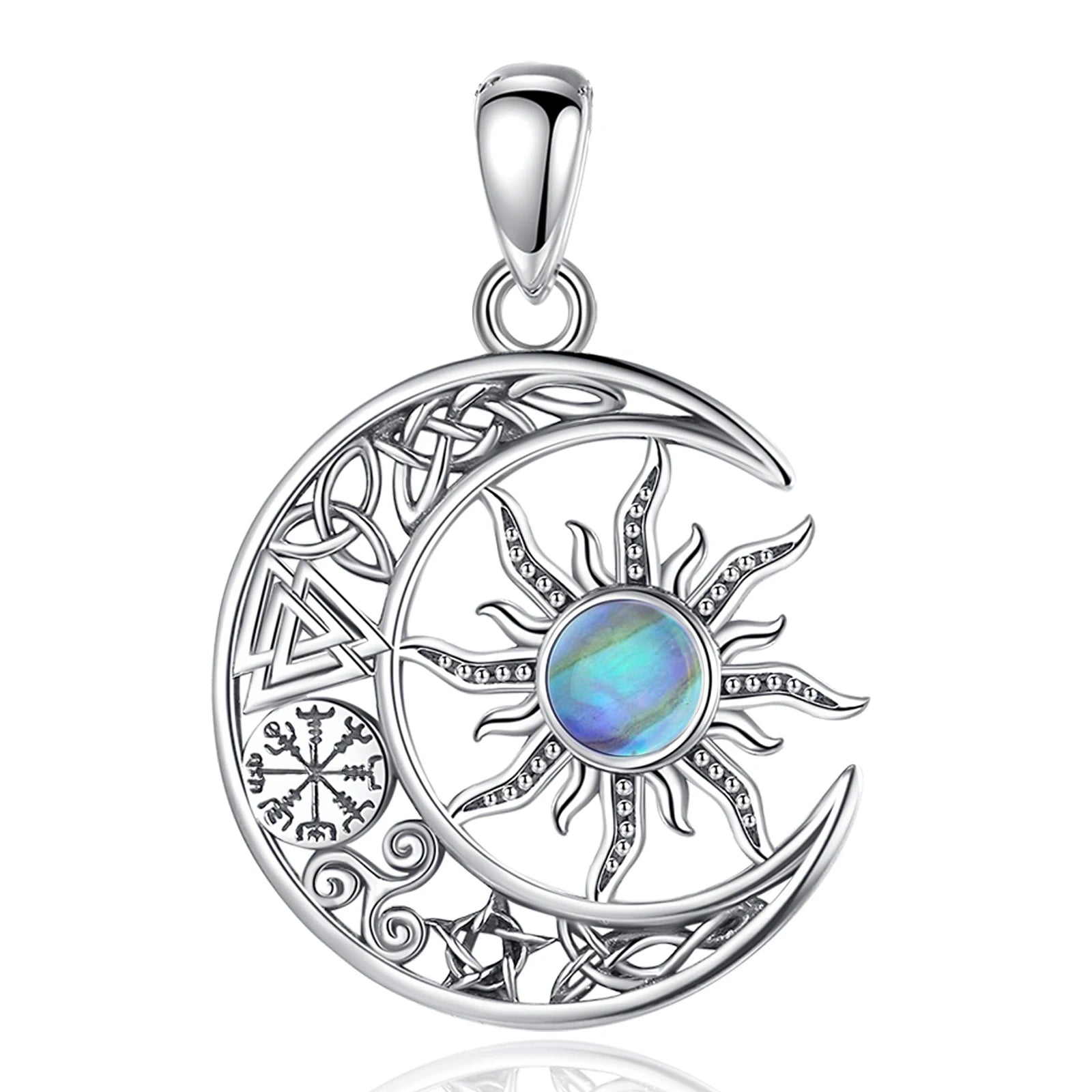 Sterling Silver Sun & Moon Necklace