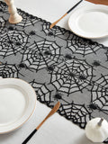 Black Lace Spider Web Table Runner