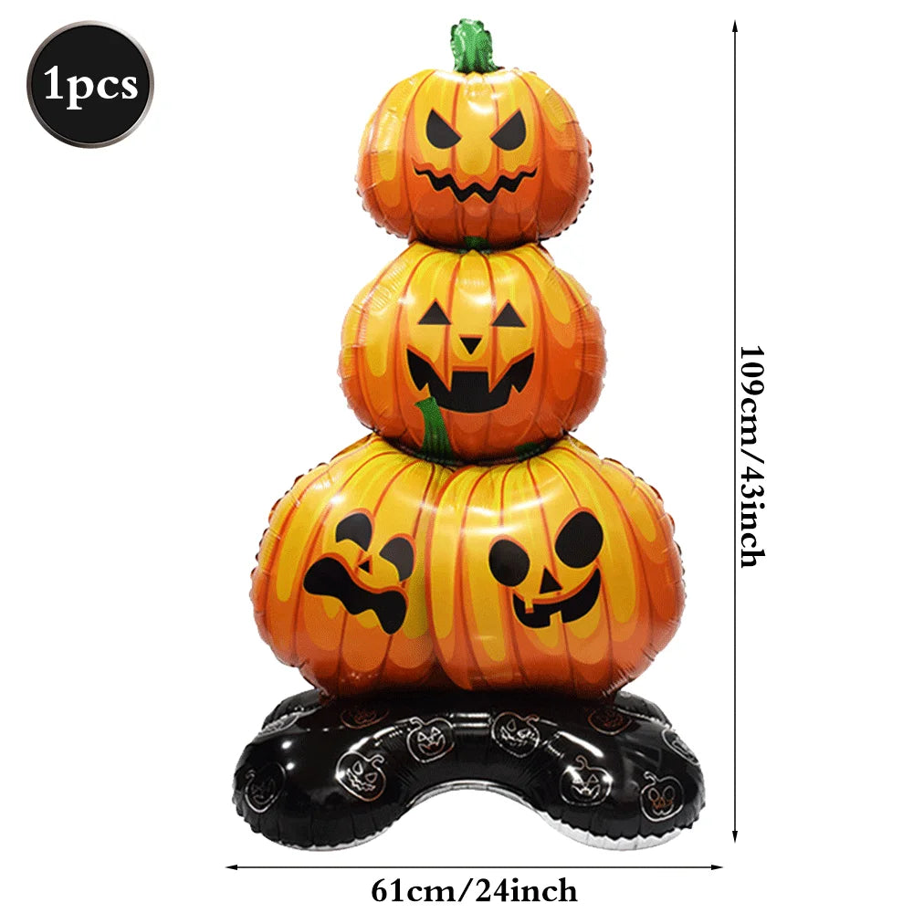 Foil Balloon Set — Pumpkin, Ghost, Bat, Dead Tree