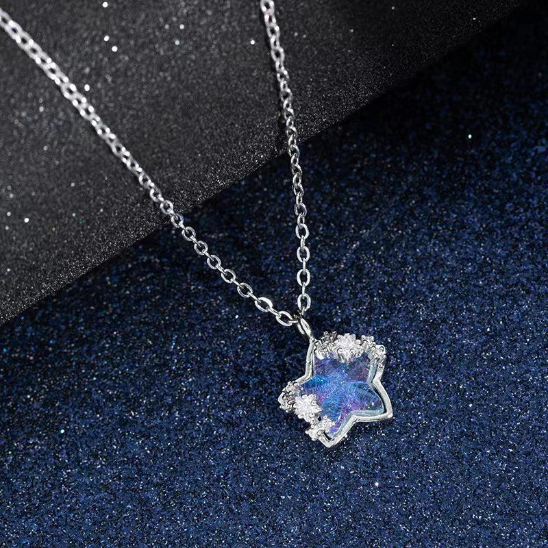 Moon Pentagram Heart Pendant
