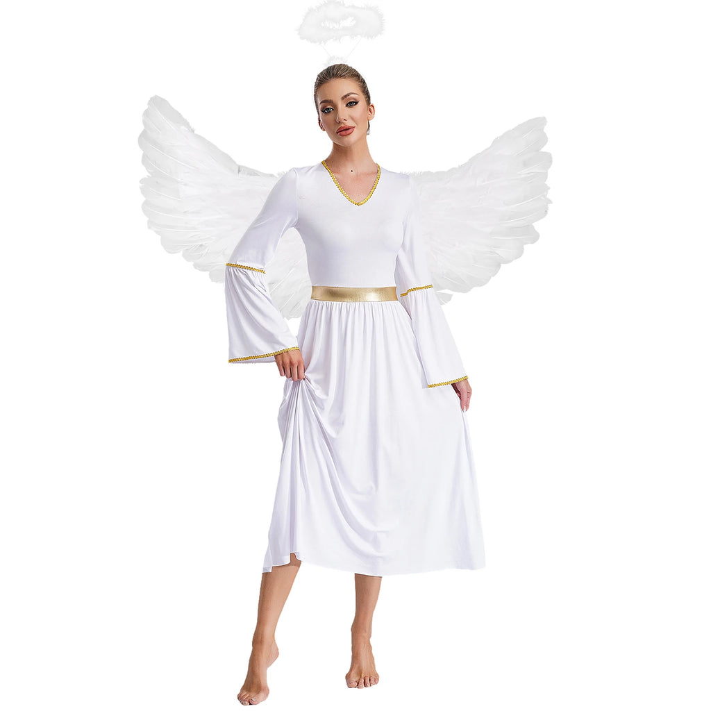 Gold-Trim Angel Costume (3-Piece)