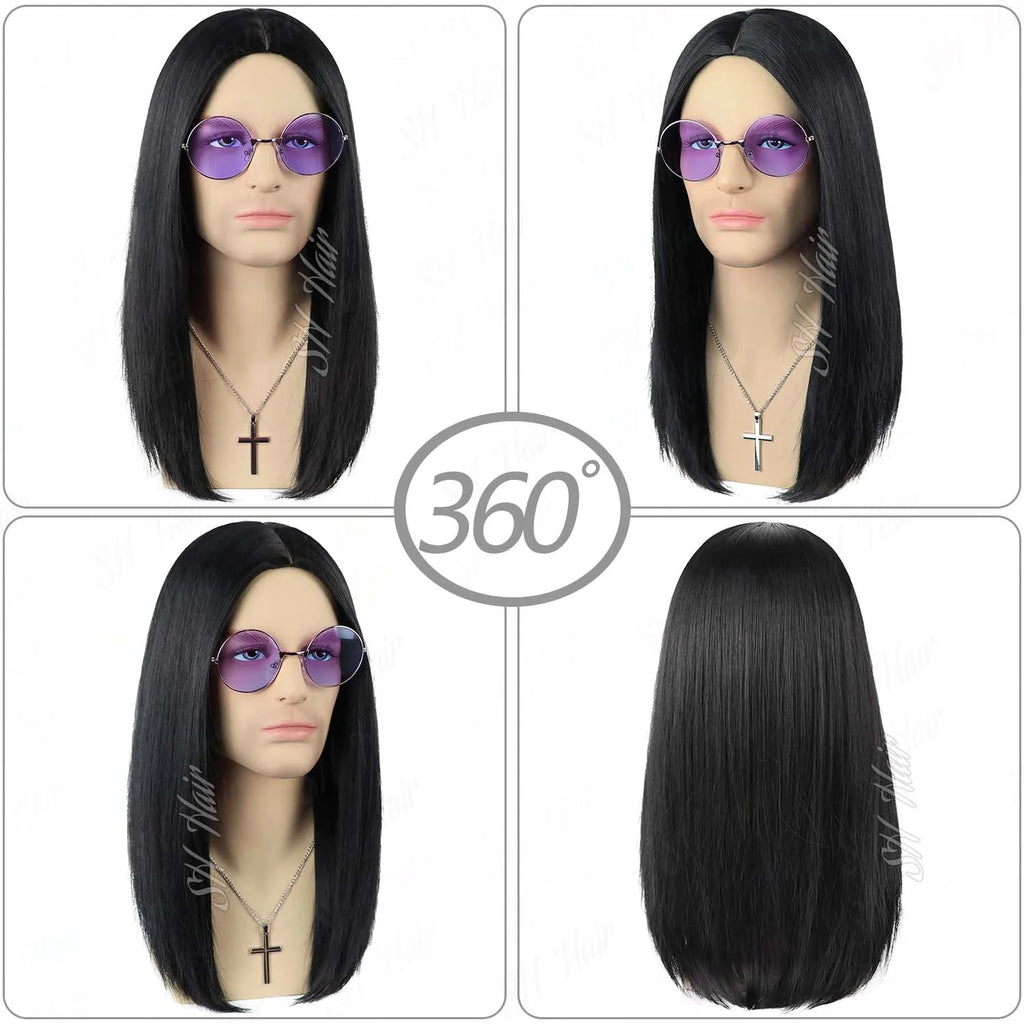 80s Heavy Metal Black Wig