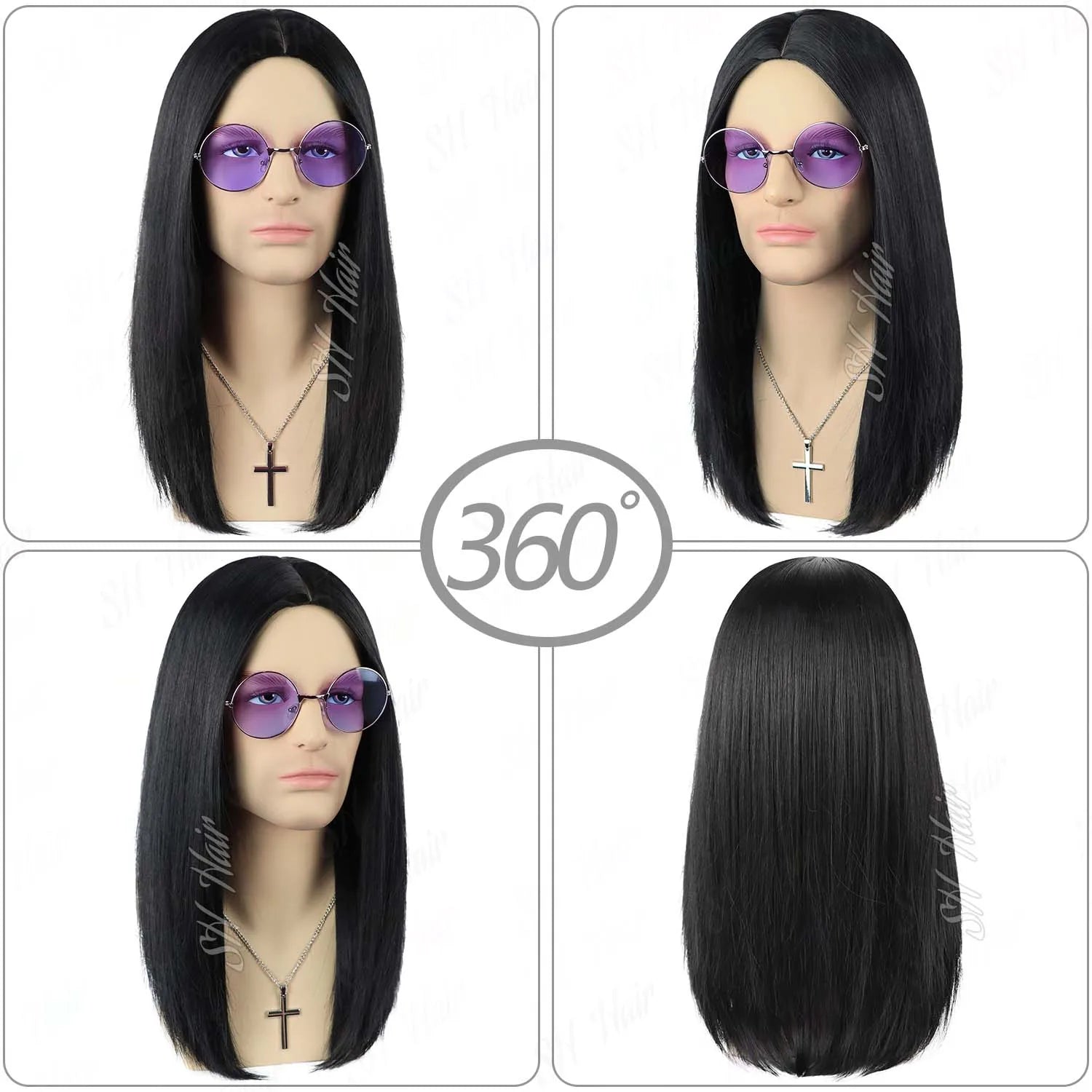 80s Heavy Metal Black Wig