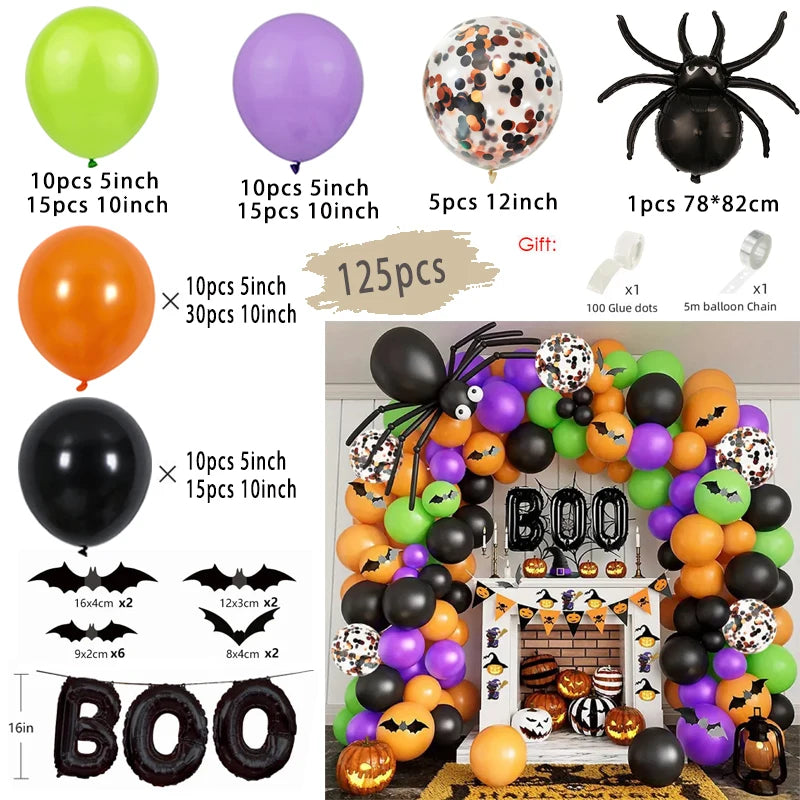 Bat Balloon Garland — Spiders & Pumpkins