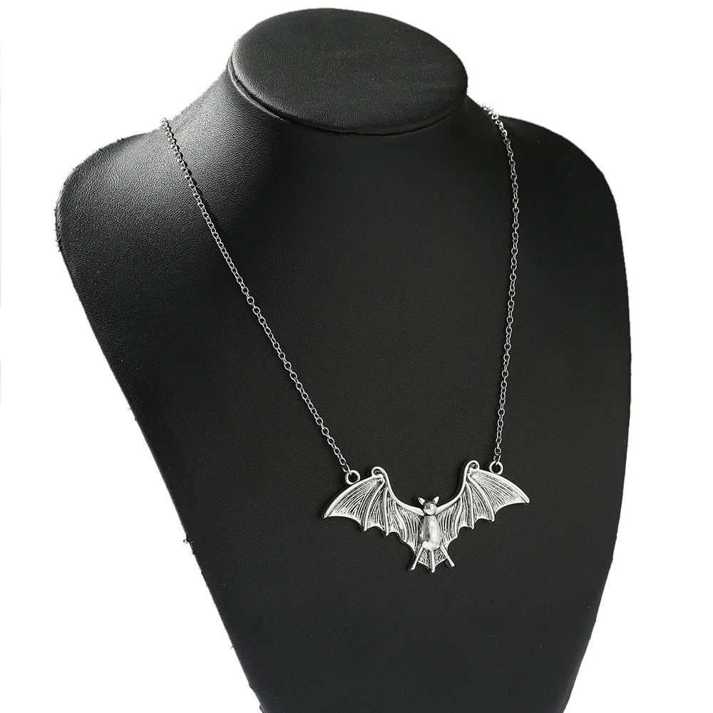 Winged Bat Pendant Necklace