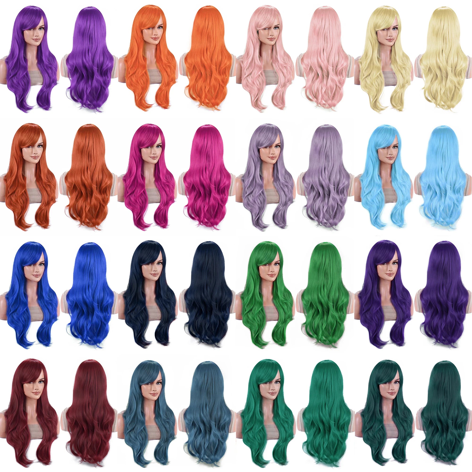 Long Wavy Rainbow Wig