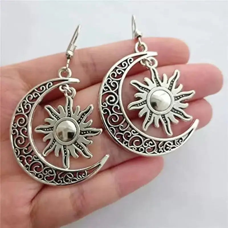 Moon & Sun Pentagram Earrings