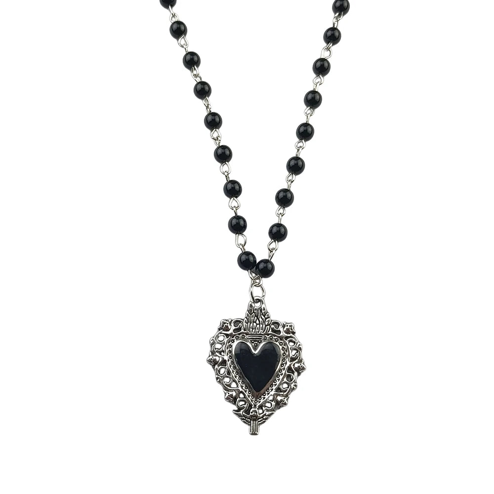 Gothic Bat Rosary Necklace