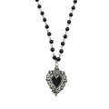 Gothic Heart Pendant Rosary Necklace