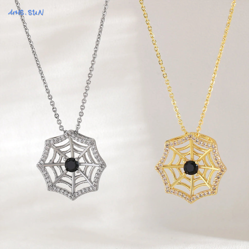 Gold Spider Web Necklace