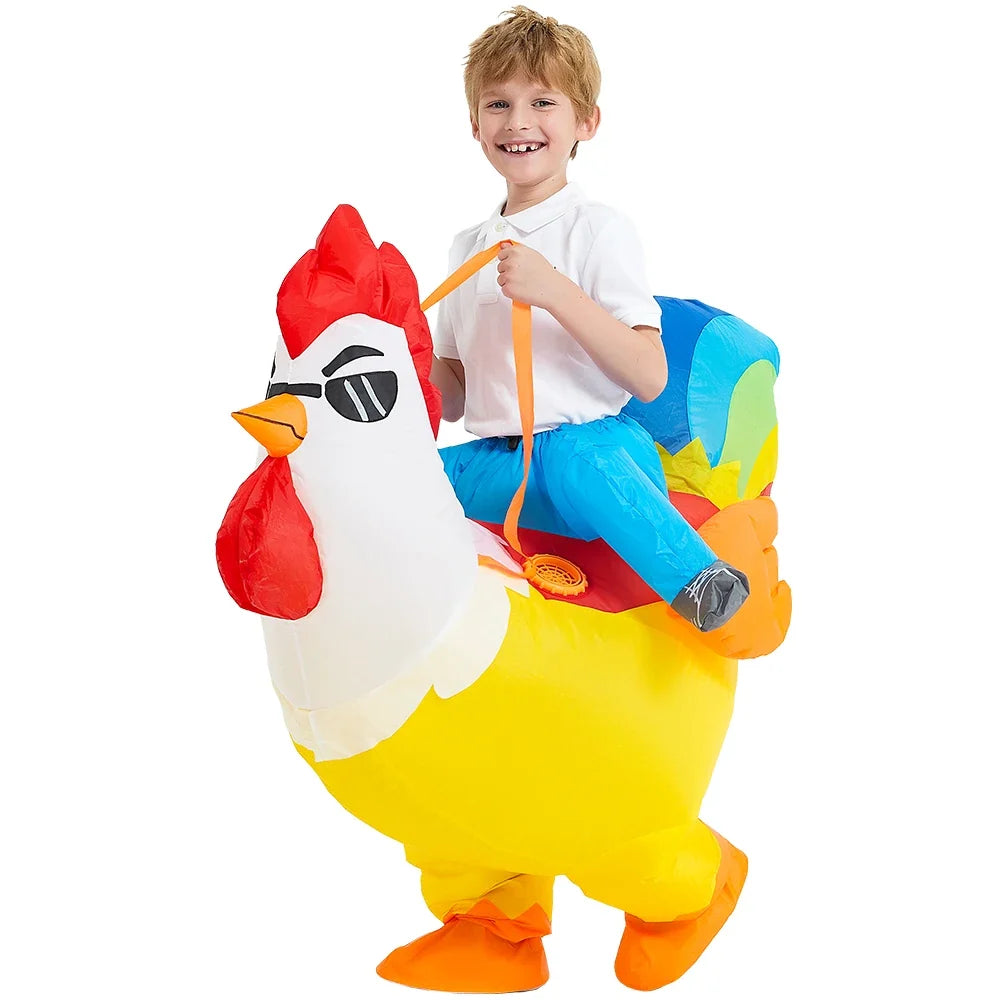 Kids Inflatable Colorful Rooster Costume