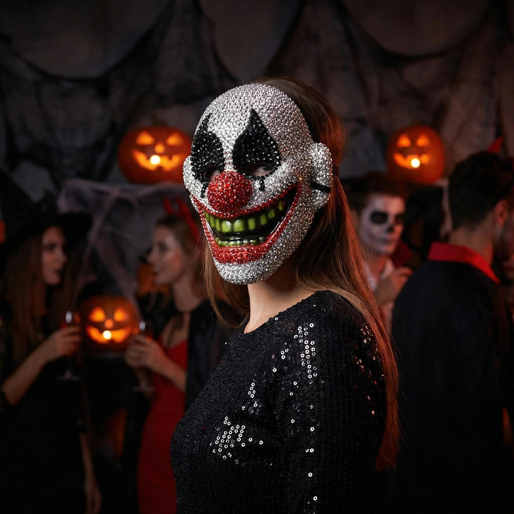 Diamond-Studded Clown Mask