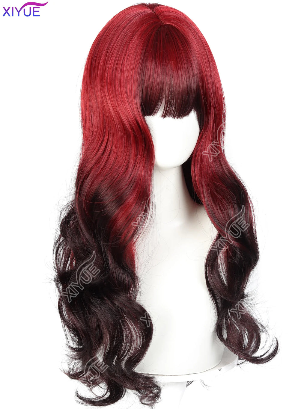 Red-Black Ombre Wavy Wig