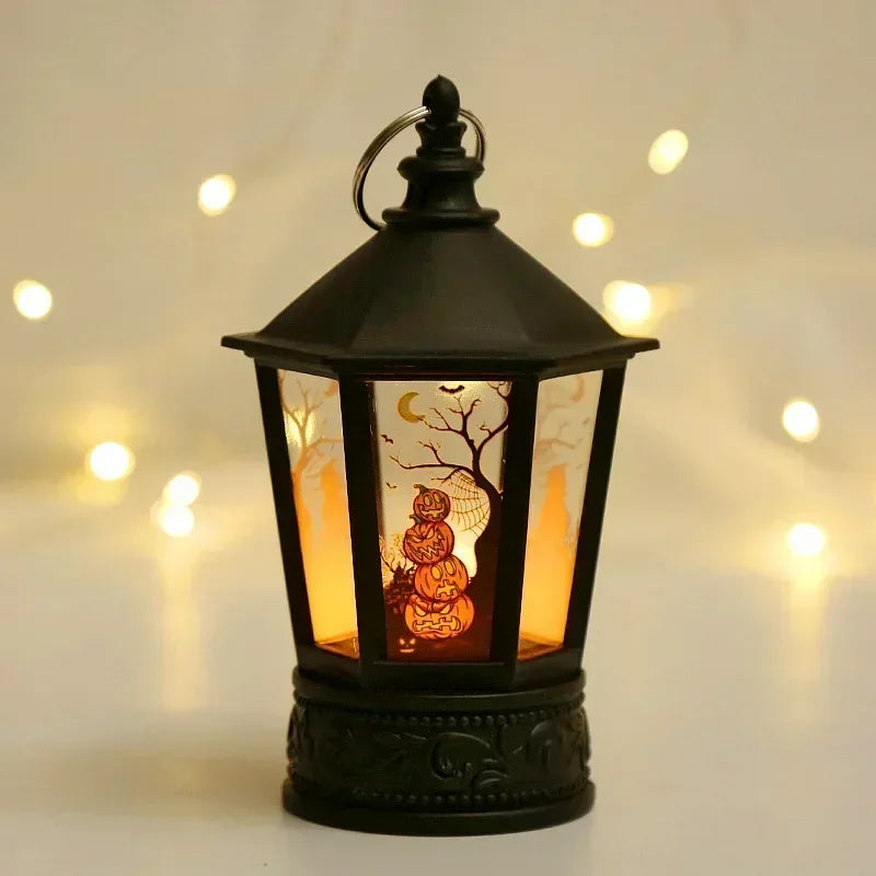 LED Pumpkin Ghost Lantern, Flickering